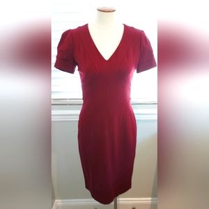 White House Black Market Burgundy Pointe Sheath with Slit Sleeve Dress NWT